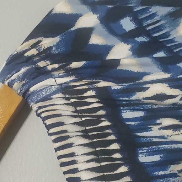 AB Studio dress women's size large Geometric abstract print elastic waist - Picture 8 of 13